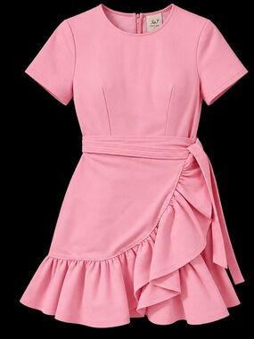 NWT Cinq à Sept Josi Pink Quartz Ruffle Mini Dress Size 6